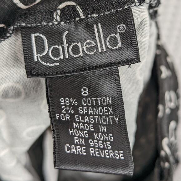 Rafaella 8 Black White Polka Dot Skirt Cotton Spandex Stretch Career Office Vtg - Picture 3 of 3